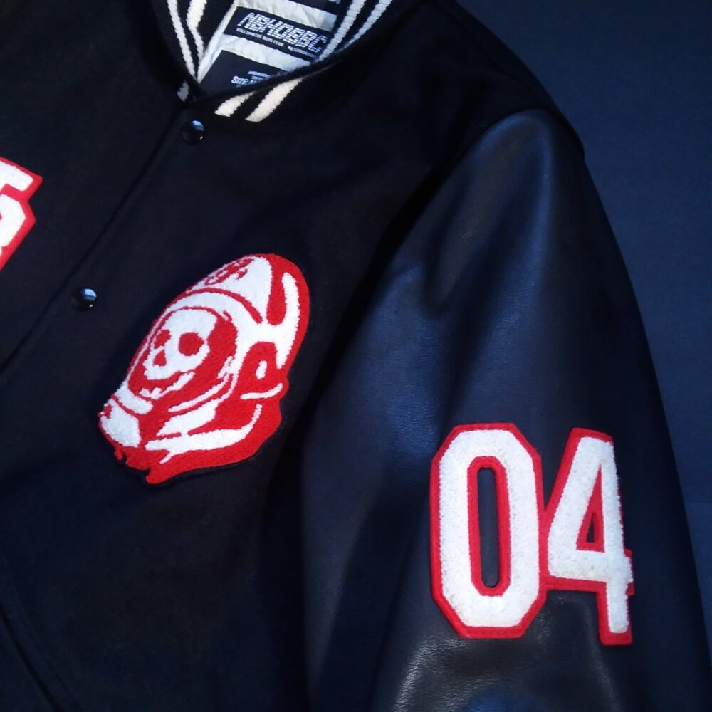 Billionaire Boys Club X Neighborhood 2018 Astro Skull Leather Varsity Jacket BBC - Picture 9 of 14